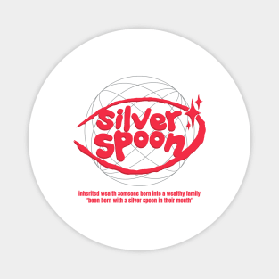 Silver Spoon word lettering art Magnet